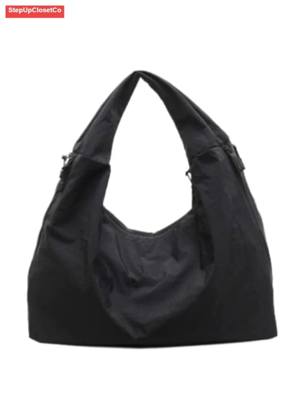 Large Slouchy Hobo Shoulder Bag Nylon Tote with Zipper Multi-Pocket for Women